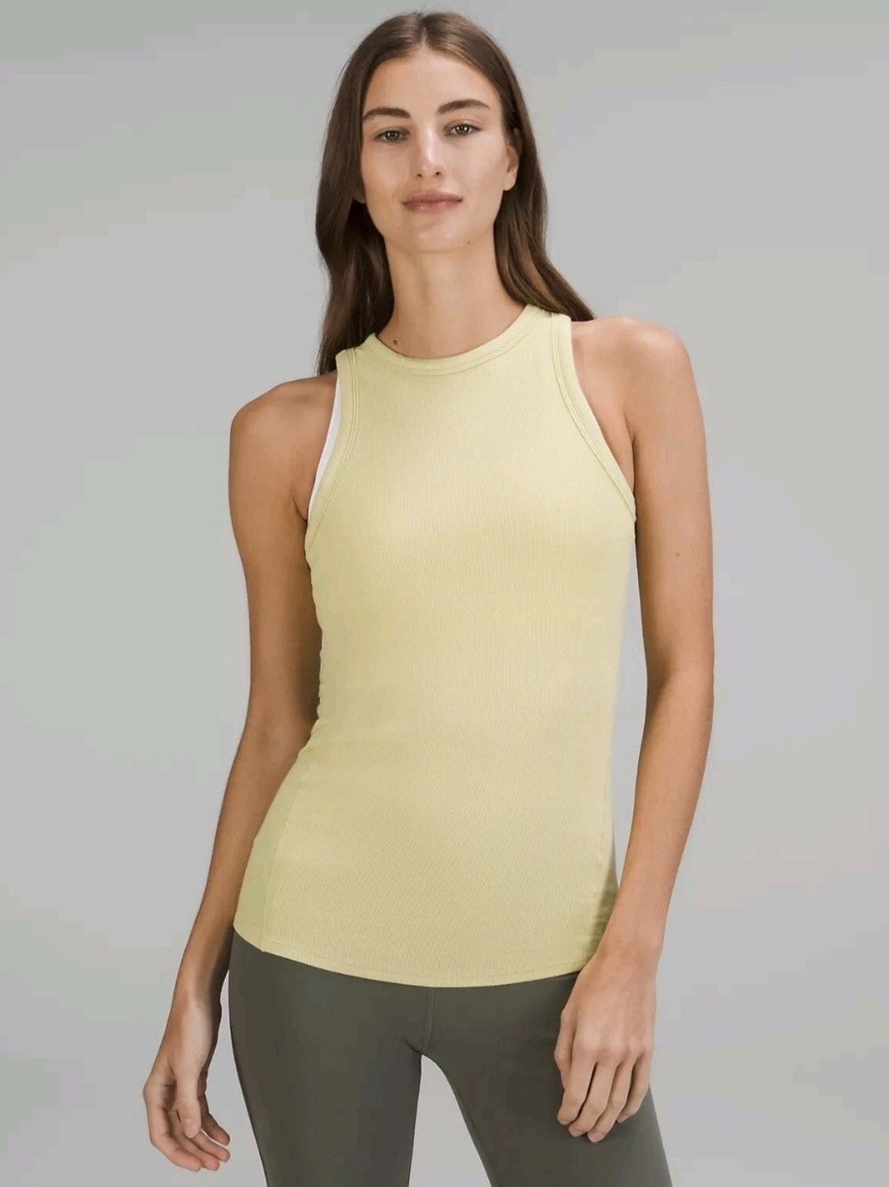Lululemon Hold Tight Tank Top Light Pistachio Green Modal Ribbed Soft 12 Sporty